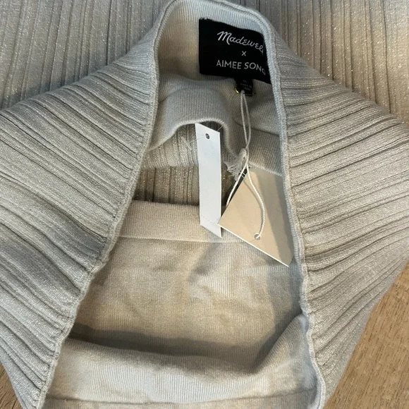 NWT Madewell x Aimee Song Ribbed Shimmer Tube Top - Picture 5 of 5